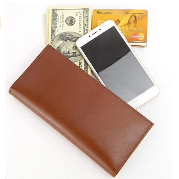 Men's and women's Leather Long Wallet - Picture 2 of 3